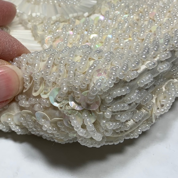 Bead and Sequin Vintage Evening Wedding Clutch - Picture 8 of 16